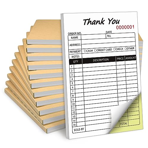 Homvle 6 Pack Sales Order Books, 2-Part Carbonless Sales Invoice Book with Cardboard for Small Boutique Business, (8.3x5.5 Inches, 50 Sets) - Image 1