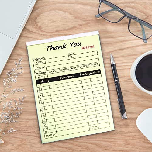 Homvle 6 Pack Sales Order Books, 2-Part Carbonless Sales Invoice Book with Cardboard for Small Boutique Business, (8.3x5.5 Inches, 50 Sets) - Image 5