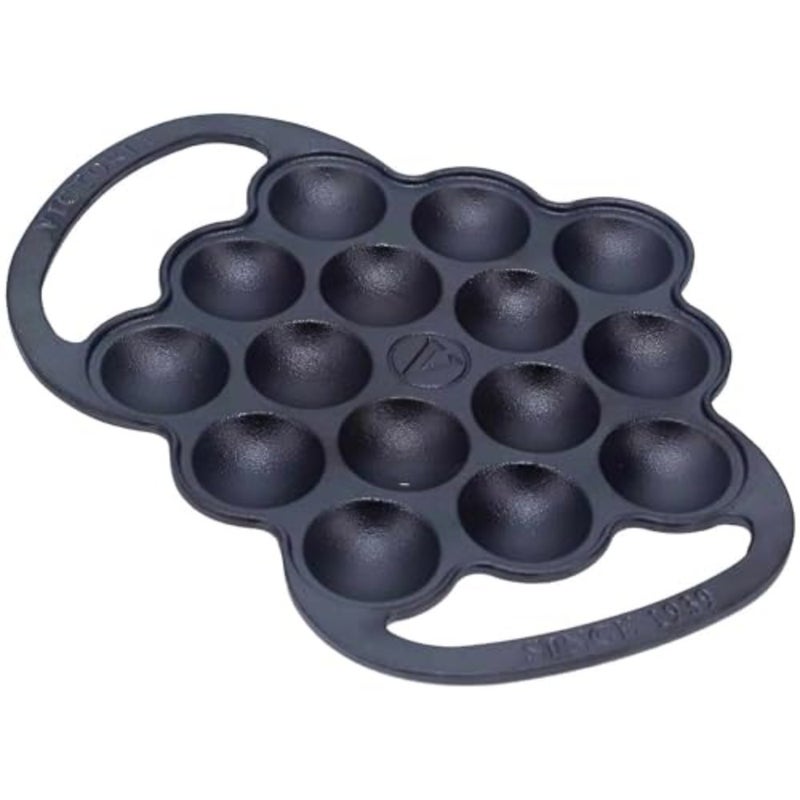 Cast-Iron Poffertjes Dutch Pancake Pan with Loop Handles, Preseasoned with Flaxseed Oil, Made in Colombia - Image 1