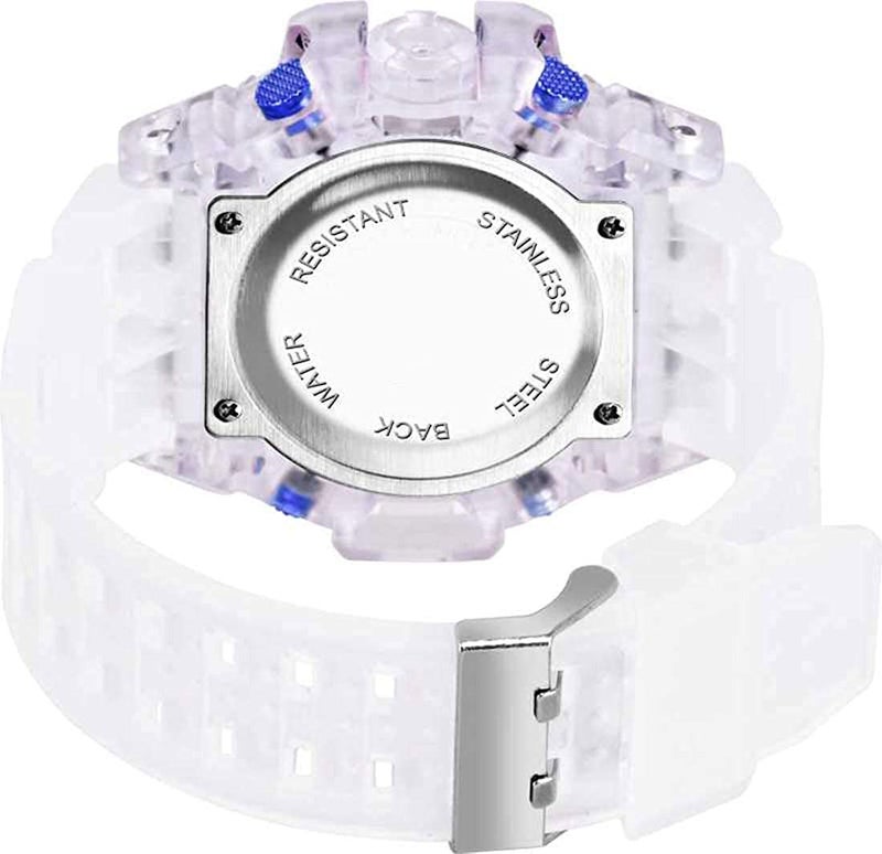 Acnos Plastic Premium Brand-A Digital Watch With Square Led Shockproof Multi-Functional Automatic Blue Dial White Strap Waterproof Digital Sports Watch For Men's Kids,Boys - Watch For Men Pack Of 2 - Image 3
