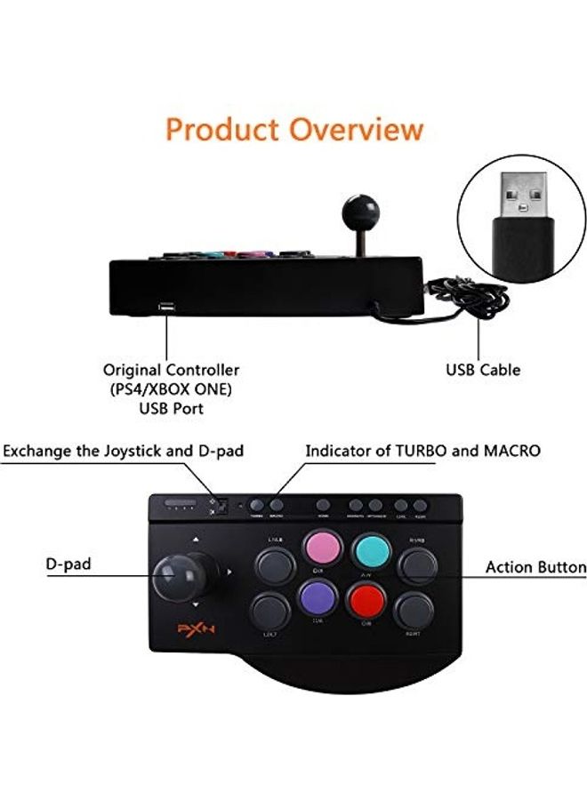 PXN Arcade Game Fighting Wired Joystick With USB Port For PS3/PS4/Xbox One/Nintendo Switch/PC - Image 3