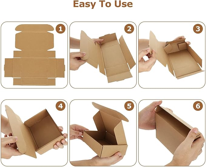 ايست من نون Pack of 5 Corrugated  3ply Cardboard Moving Boxes, Size- 40L x 26 W x 9H cm. Multi-Use Brown Boxes for Packaging, Shipping, Storage and Organizing. - Image 5