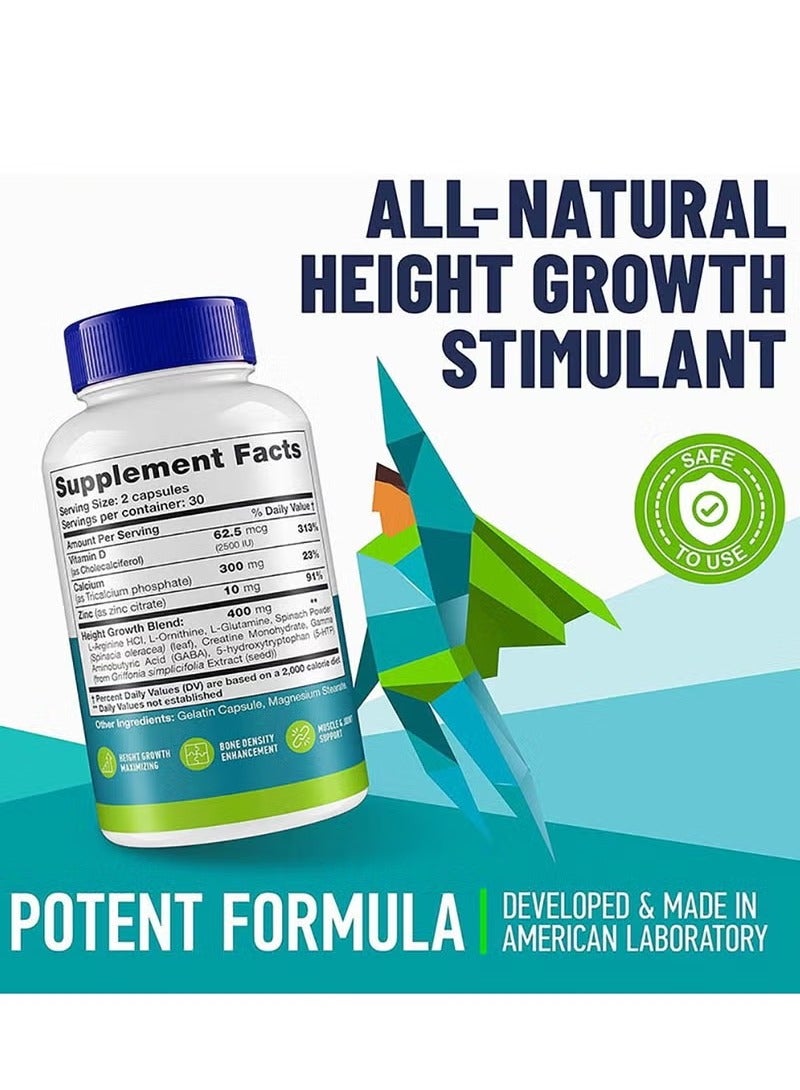 BIYODE Height Growth Maximizer - Reach Natural Height - Made in USA - Height Pills Bone Growth - Grow Taller Supplement for Adults & Kids - Height Increase Pills -Maximum Height Growth Formula to Get Taller - Image 3