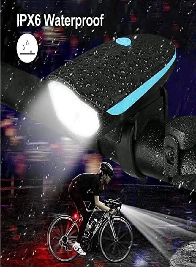 Ilsha® 2-in-1 Rechargeable Cycle Light With Horn - 3 Modes, Waterproof (140 dB), LED Front Light (Multicolor) - Image 2