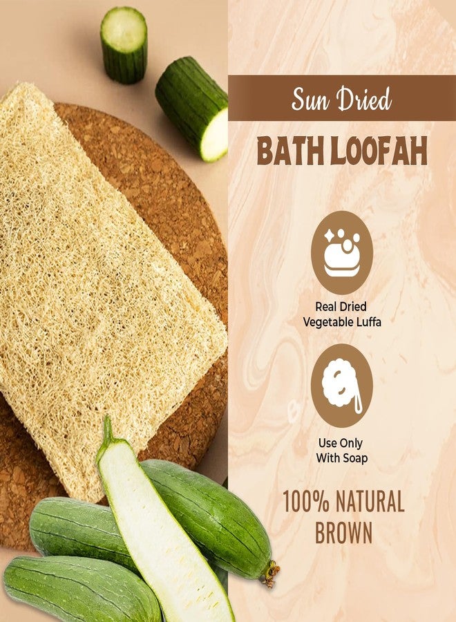 Ross Natural Sun-Dried Loofah | Organic Exfoliating Bath Sponge & Scrubber for Men & Women | Deep Cleansing Luffa for Shower, Skincare & Body Care | Eco-Friendly & Biodegradable (Pack of 4) - Image 2