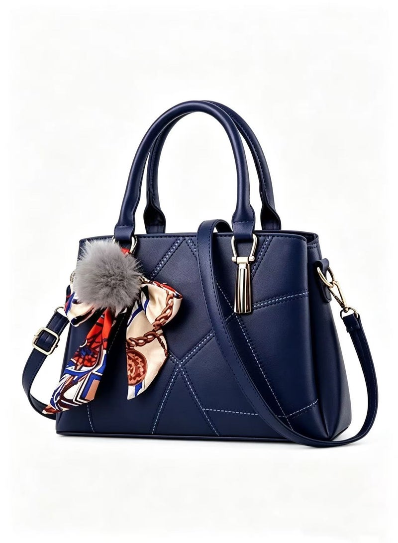 Goolsky Top-handle Handbags Purse Soft PU Leather Crossbody Shoulder Bag Satchel with Bowknot Plush Ball Pendant - Image 1