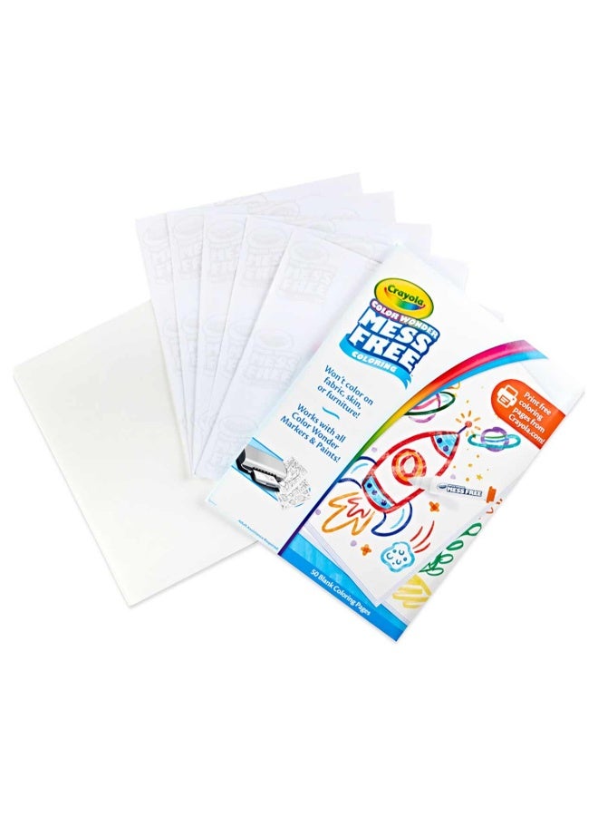 Crayola Color Wonder Blank Paper Refill Pad (50 Pages, ) – Mess-Free Magic Drawing Paper in Reusable Foldalope Storage Package for Color Wonder Markers and Paints (Ages 3+) - Image 2