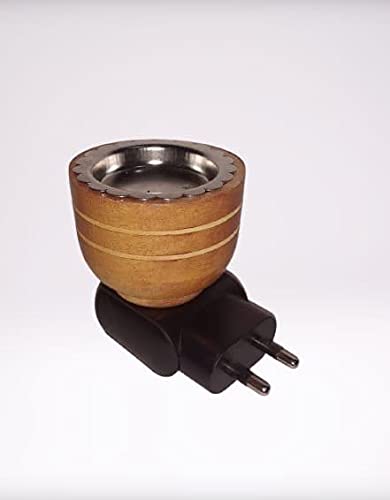 PANDIT NM SHRIMALI PANDIT NM SHRIMALI Multipurpose Direct Plug in Mini Wooden Electric Incense Burner Bakhoor Dani Kapoor Dani Aroma Diffuser Camphor Burner 