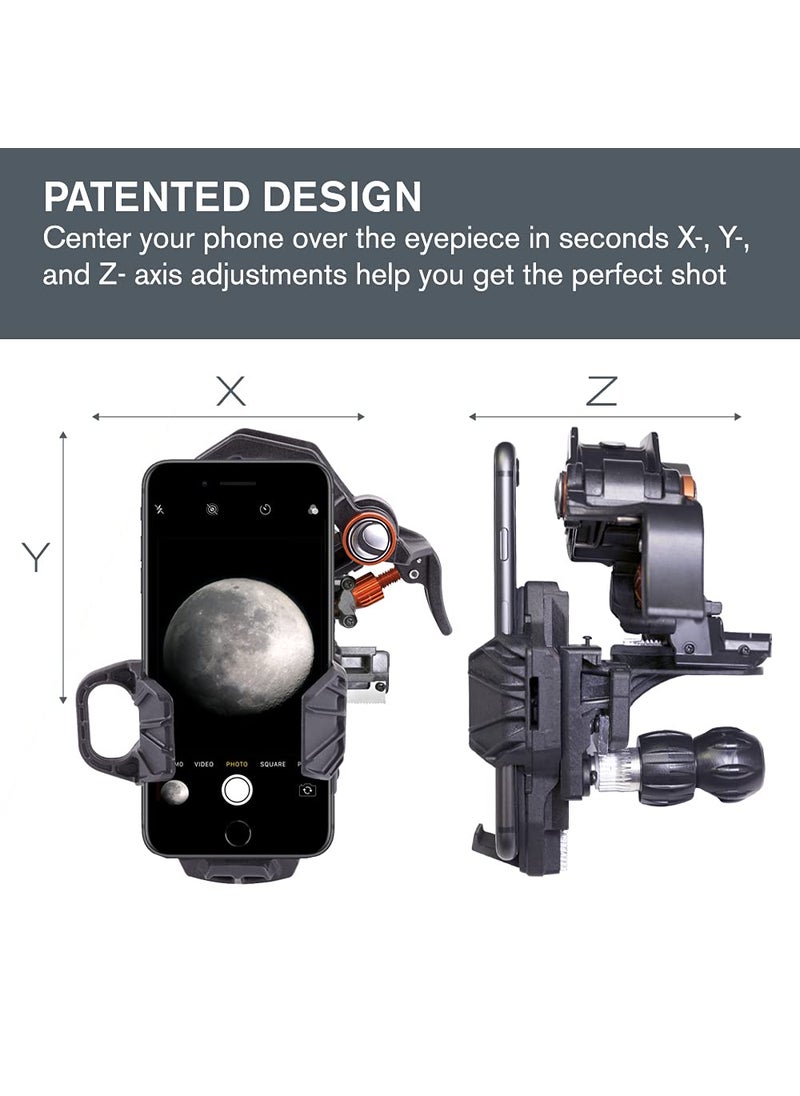 Celestron Celestron – NexYZ – 3–Axis Universal Smartphone Adapter for Telescope – Digiscoping Smartphone Adapter – Capture Images and Video Through Your Telescope or Spotting Scope  - Image 3
