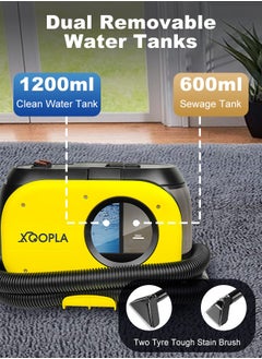 Xoopla Carpet Cleaner,Multi-Purpose Portable Lightweight Cleaner,Versatile Professional Deep Careprt Cleaning for Car Seats/Home Sofa/Kitchen/Outdoor,Spotless Canister Vacuums Removes Spots Spills Freshly Formed Dirt and More,Handheld Upholstery Penetrative Spray Vacuum Machine with Dual Tank 600W >16000Pa Suction IPX4  - Image 3