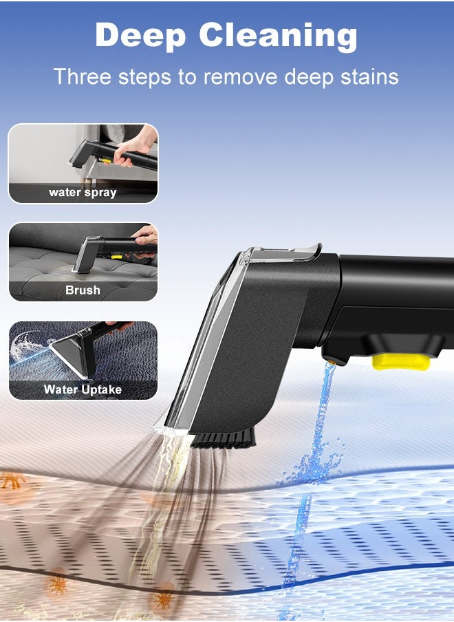 Xoopla Portable Spot Stain Cleaner Pro With 600W Motor Power/>16000Pa Powerful Suction/UK Plug/Dual Tank Clean and Dirty/Suitable for Kitchen,Sofa,Rug,Mattress,Pet Stains and Curtain/Suction/Spray/Scrub/Upholstery and Carpet Cleaner/Multi-Surface Lightweight Handheld Deep Cleaning Machine - IPX4  - Image 2