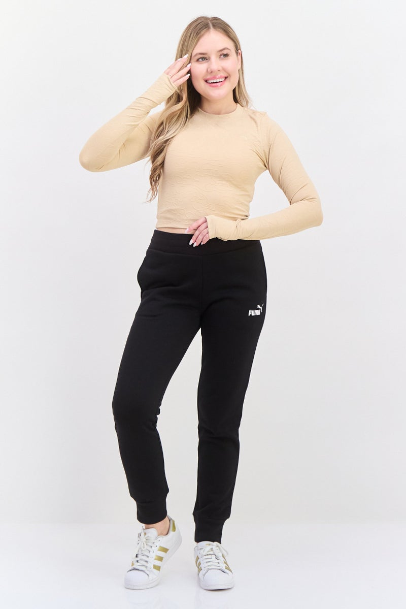 PUMA Women Sportswear Fit Allover Pattern Training Top, Beige  - Image 4