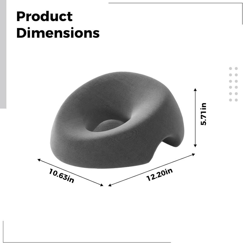 Bed Face Pillow, Dark Grey, 40° Angle - Image 3