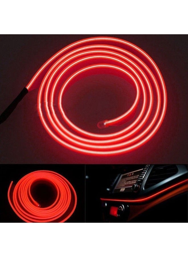 ليد شريط إضاءة LED داخلي محيطي للسيارة 5 فولت - أحمر، إضاءة مرنة من البلاستيك لتزيين السيارة - Image 4