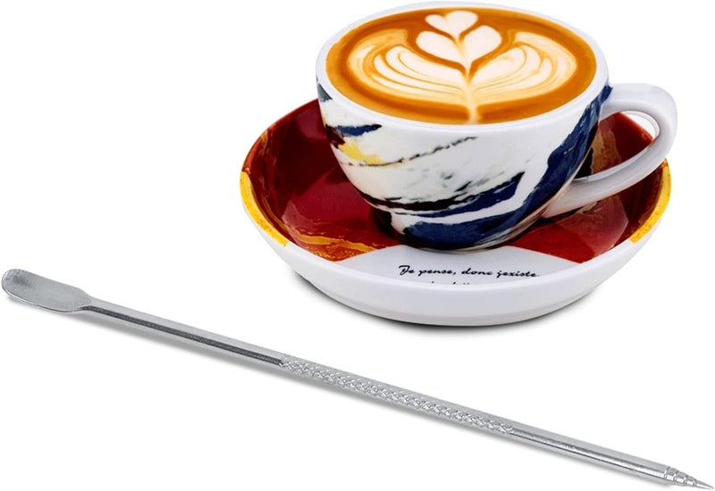 Definite قلم لاتيه من الفولاذ المقاوم للصدأ لأدوات فن القهوة تصميم فن القهوة (الحجم - 13 سم) - Image 5