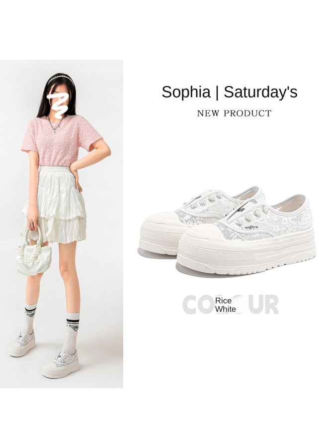 SAFIYA New Chinese Style】saturday's New One-step Slip-on Women's Shoes With High Aesthetics, Lightweight Thick Sole And Mesh Fisherman Design - Image 2