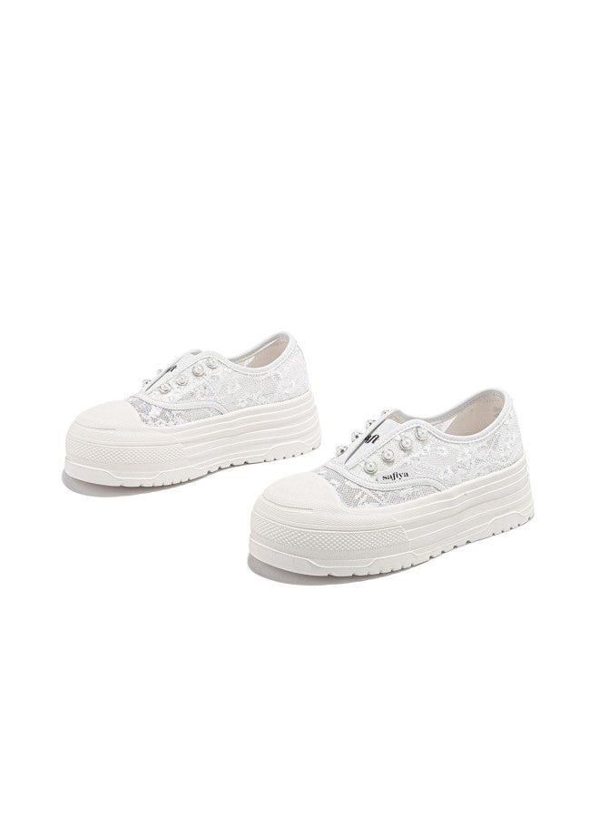 SAFIYA New Chinese Style】saturday's New One-step Slip-on Women's Shoes With High Aesthetics, Lightweight Thick Sole And Mesh Fisherman Design - Image 3