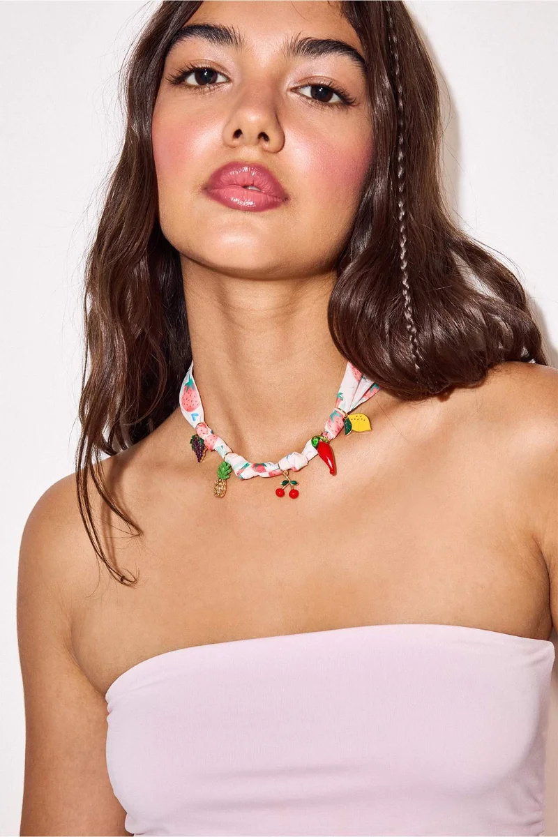 Woman Fruit Motif Necklace