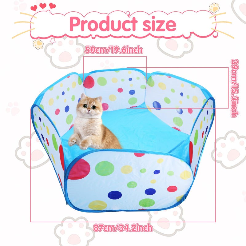 Engorgio Cat Ball Pit,Pop Up Ball Pits Tentï¼ŒCat Enrichment Toysï¼ŒSuitable for Indoor and Outdoor Activities (39.37inches in Diameter,No Ball Included) (Blue) - Image 2