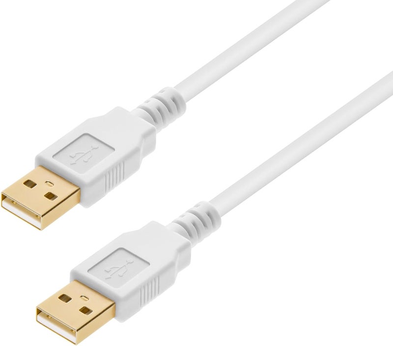 مونوبرايس - 108612 10 أقدام كابل USB 2.0 A ذكر إلى A ذكر 28/24AWG (مطلي بالذهب) - أبيض لنقل البيانات لمرفقات القرص الصلب والطابعات وأجهزة المودم والكاميرات والمزيد! - Image 1