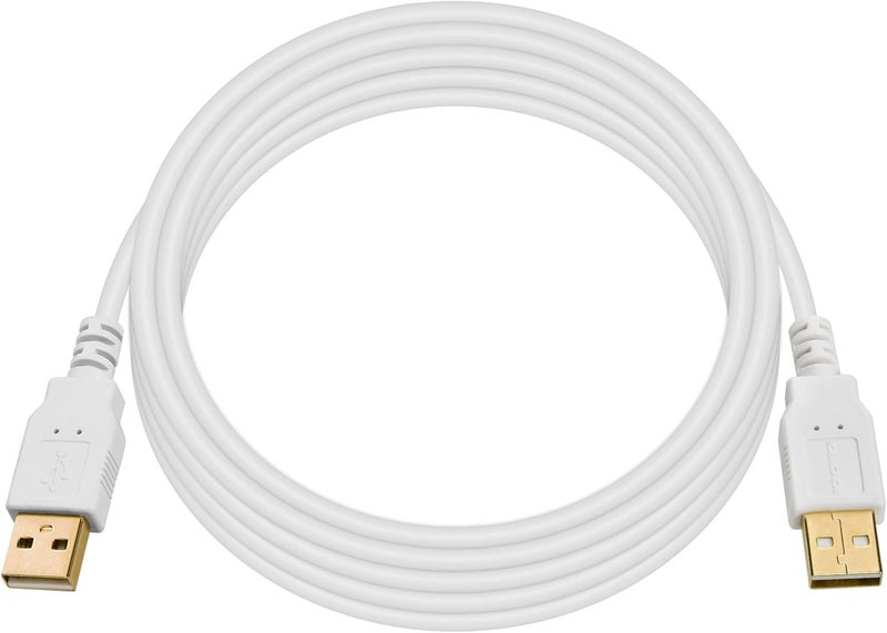 مونوبرايس - 108612 10 أقدام كابل USB 2.0 A ذكر إلى A ذكر 28/24AWG (مطلي بالذهب) - أبيض لنقل البيانات لمرفقات القرص الصلب والطابعات وأجهزة المودم والكاميرات والمزيد! - Image 3