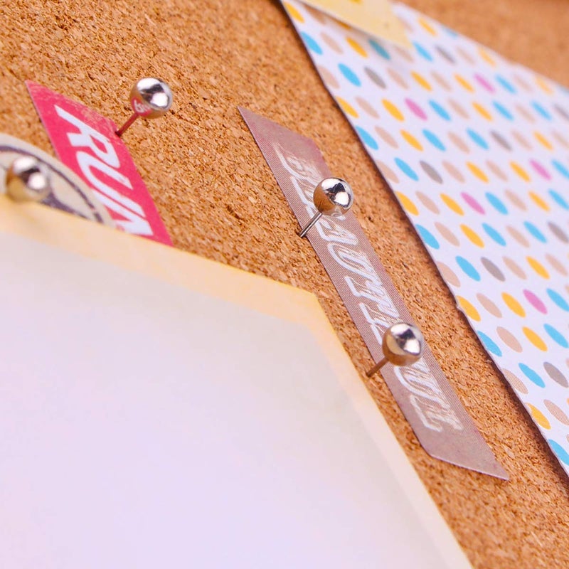 Yalis Push Pins Map Tacks 1/8-Inch Retro Metallic Color Beads Head Marking Push Pins, 200-count (Silver) - Image 4