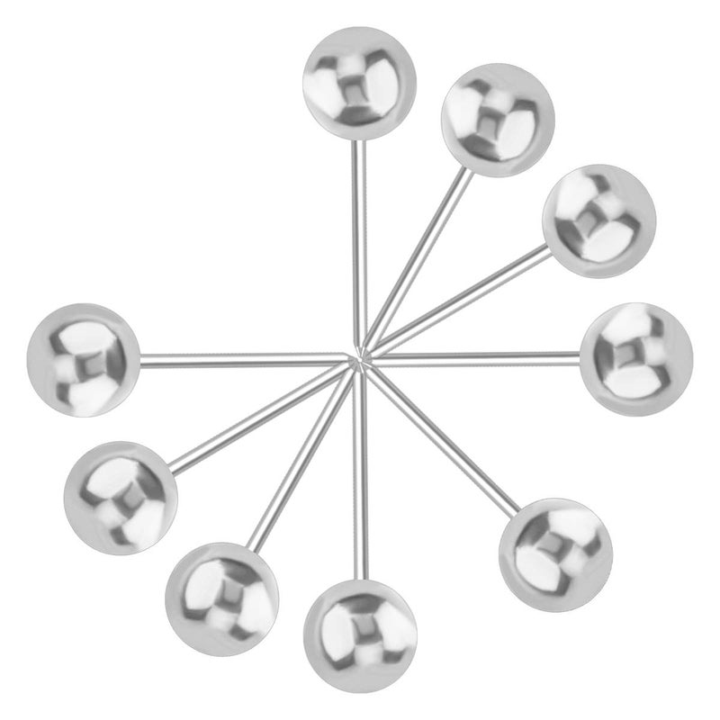 Yalis Push Pins Map Tacks 1/8-Inch Retro Metallic Color Beads Head Marking Push Pins, 200-count (Silver) - Image 3