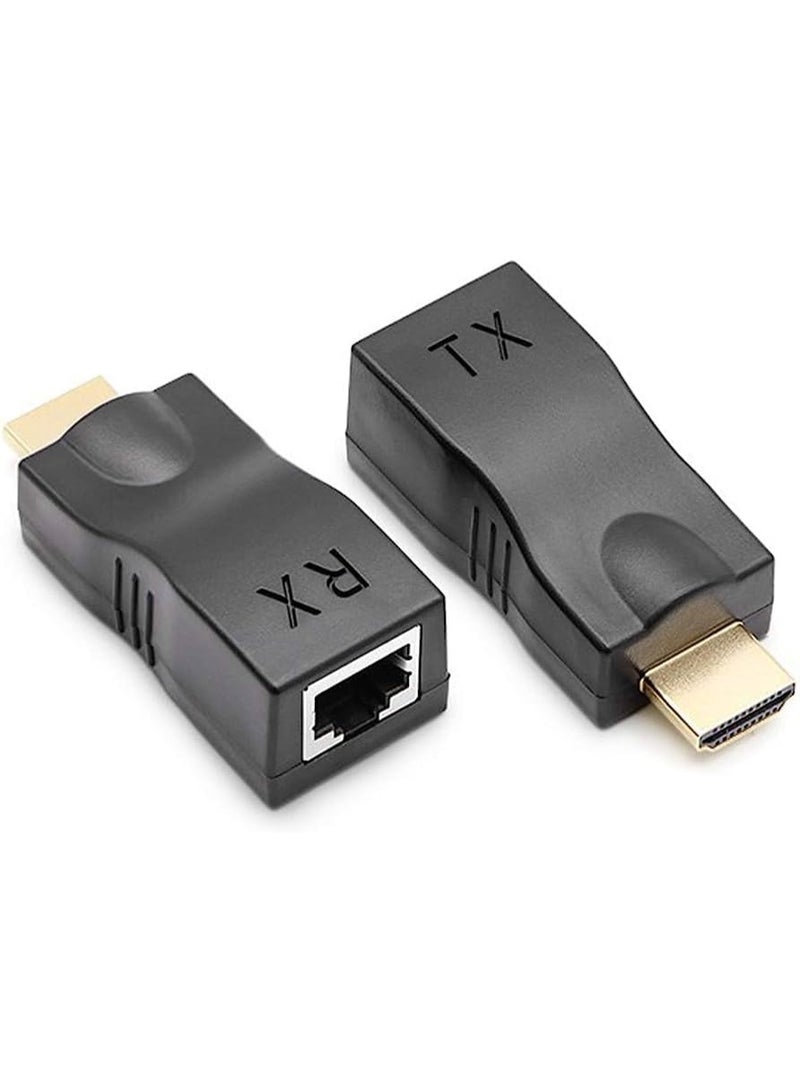 Z1094 HDMI Extender 30M, HDMI to RJ45 Network Cable Adapter Converter, Splitter & Repeater over Cat5e/Cat6 – Supports 1080P, 2K, 4K, 3D for HDTV, PS4/PS5, PC, Monitor, HDMI 2.0 - Image 2