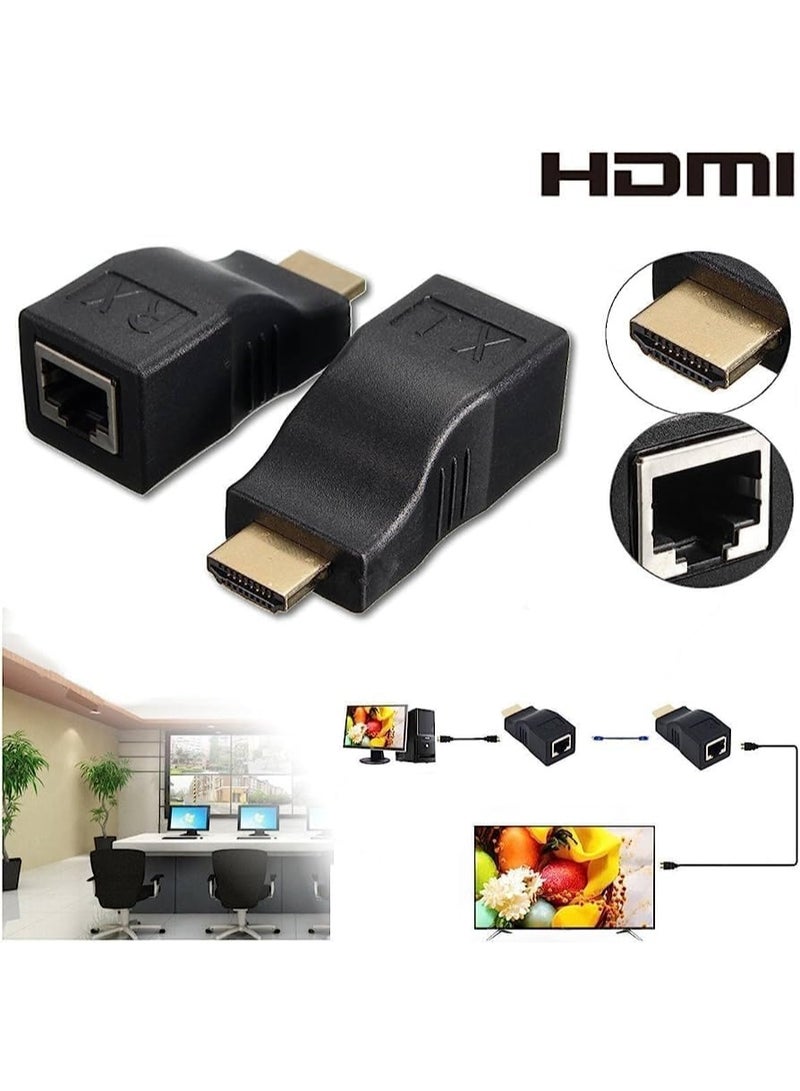 Z1094 HDMI Extender 30M, HDMI to RJ45 Network Cable Adapter Converter, Splitter & Repeater over Cat5e/Cat6 – Supports 1080P, 2K, 4K, 3D for HDTV, PS4/PS5, PC, Monitor, HDMI 2.0 - Image 3