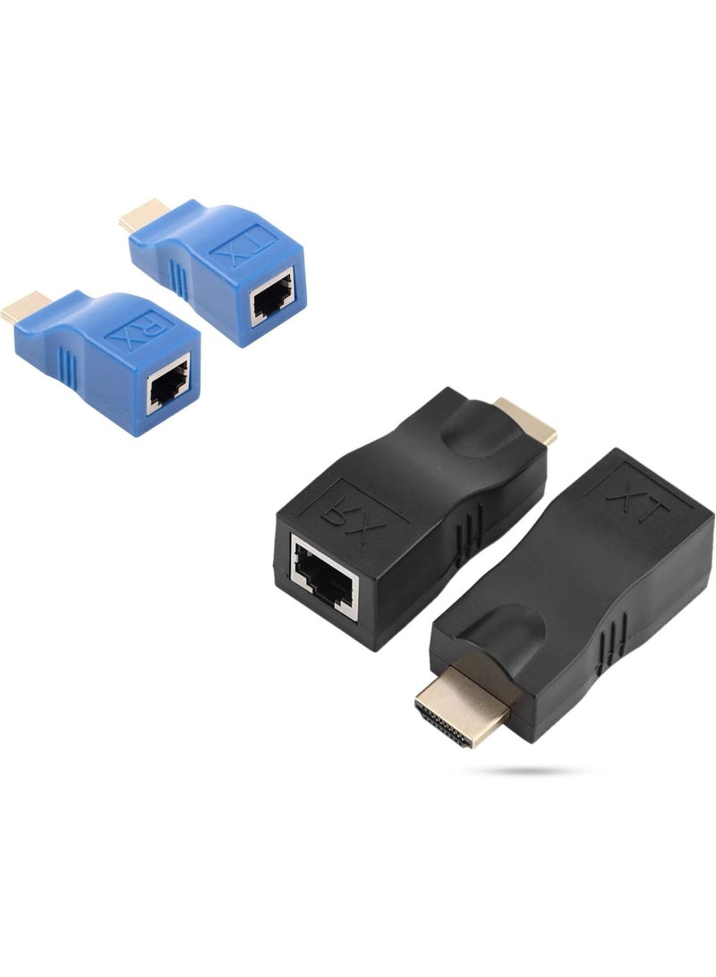 Z1094 HDMI Extender 30M, HDMI to RJ45 Network Cable Adapter Converter, Splitter & Repeater over Cat5e/Cat6 – Supports 1080P, 2K, 4K, 3D for HDTV, PS4/PS5, PC, Monitor, HDMI 2.0 - Image 1