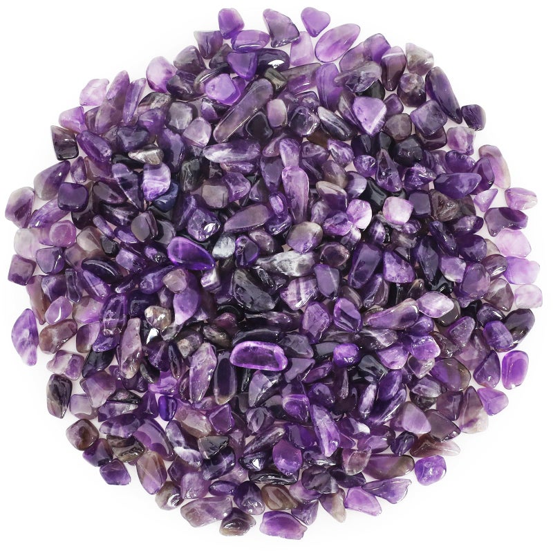 Orientrea 1.1lb Natural Crushed Amethyst Crystal Tumbled Chips-Healing Crystals Chips Bulk, Crushed Crystal Gemstones for Crafts, Beautiful Package for Gift (Amethyst) - Image 1