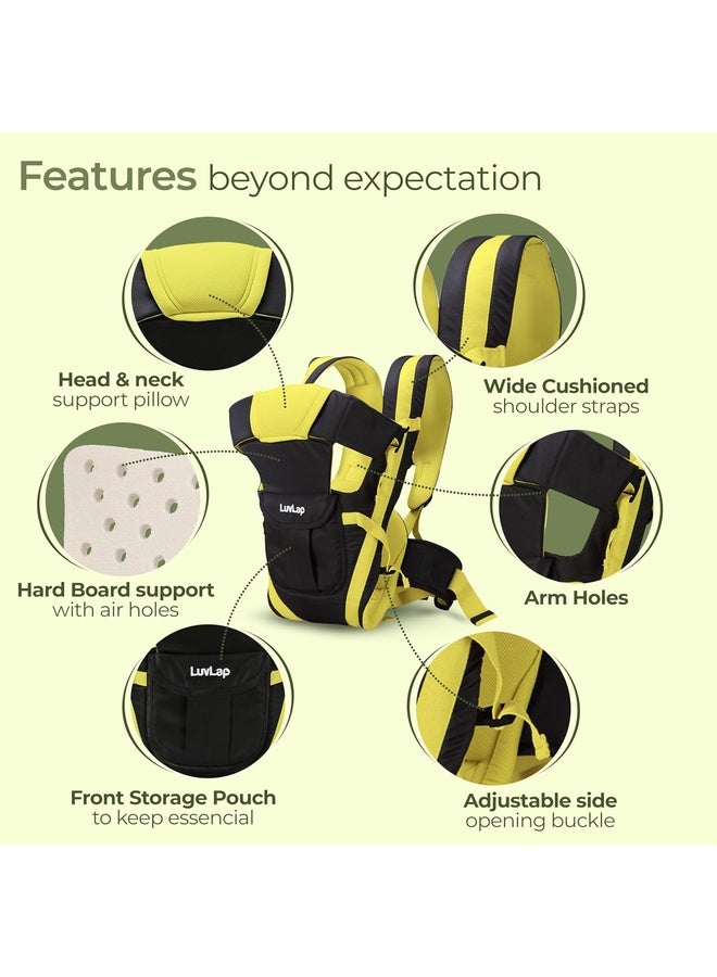 Luvlap Elegant Baby Carrier with 4 Carry Positions, Baby Carrier for 4 to 24 Months Baby,Adjustable New-Born to Toddler Carrier with Cushioned Leg Support, Max Weight Up to 15 Kgs(Black& Green) - Image 2