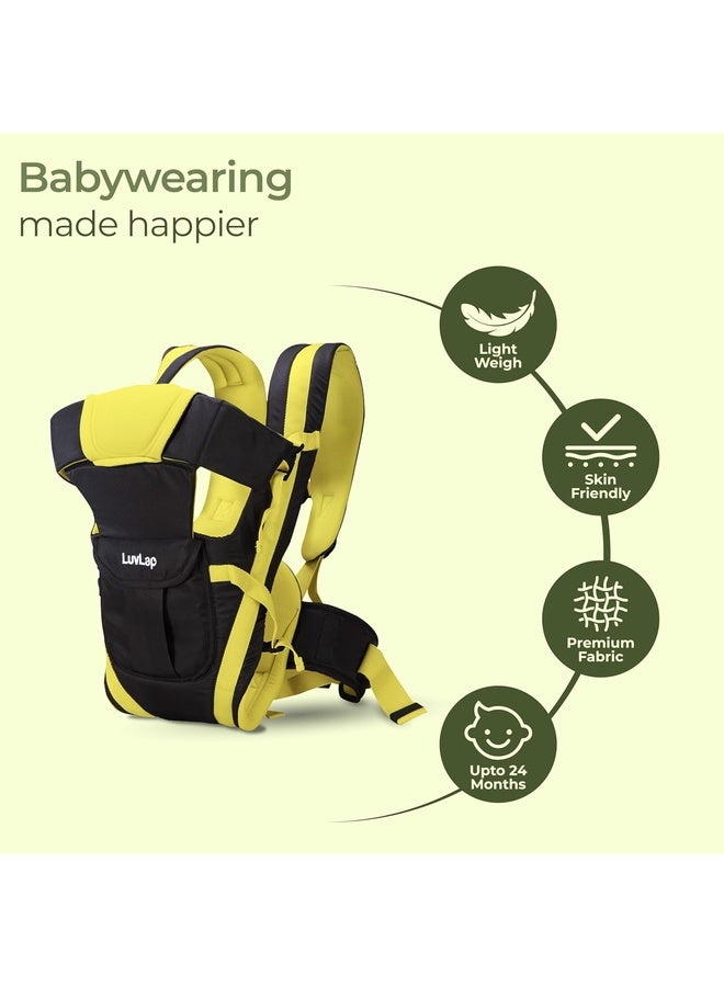 Luvlap Elegant Baby Carrier with 4 Carry Positions, Baby Carrier for 4 to 24 Months Baby,Adjustable New-Born to Toddler Carrier with Cushioned Leg Support, Max Weight Up to 15 Kgs(Black& Green) - Image 5