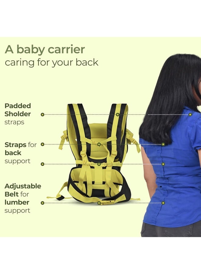 Luvlap Elegant Baby Carrier with 4 Carry Positions, Baby Carrier for 4 to 24 Months Baby,Adjustable New-Born to Toddler Carrier with Cushioned Leg Support, Max Weight Up to 15 Kgs(Black& Green) - Image 3