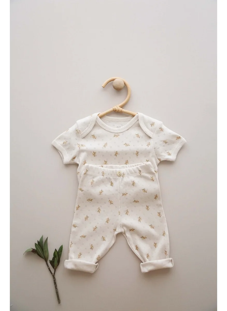 Ohlala Koala Pear Printed Baby Bodysuit - Tights Set