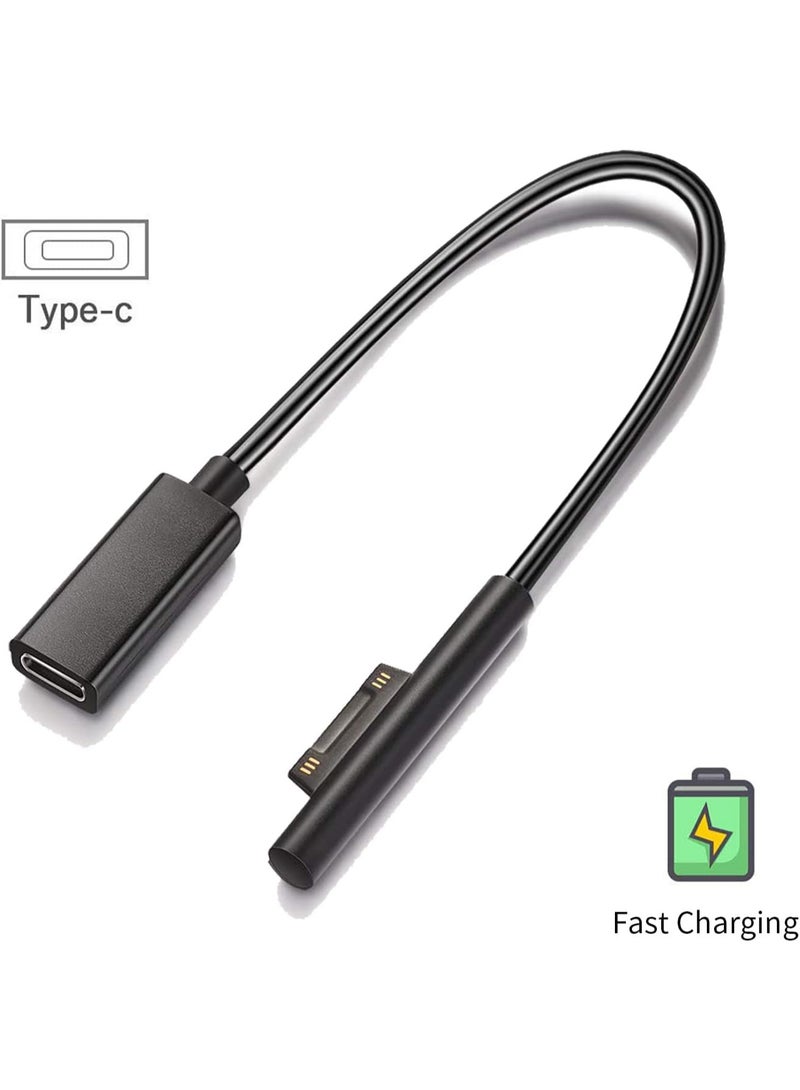 Surface to USB C Charging Cable (Female USB-C, 20 cm), Compatible with Microsoft Surface Pro 7/6/5/4/3 Go3/2/1 Laptop4/3/2/1, Requires 45W 15V/3A USB-C Charger - Image 2