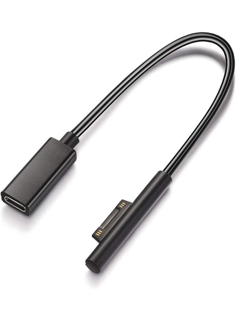 Surface to USB C Charging Cable (Female USB-C, 20 cm), Compatible with Microsoft Surface Pro 7/6/5/4/3 Go3/2/1 Laptop4/3/2/1, Requires 45W 15V/3A USB-C Charger - Image 1