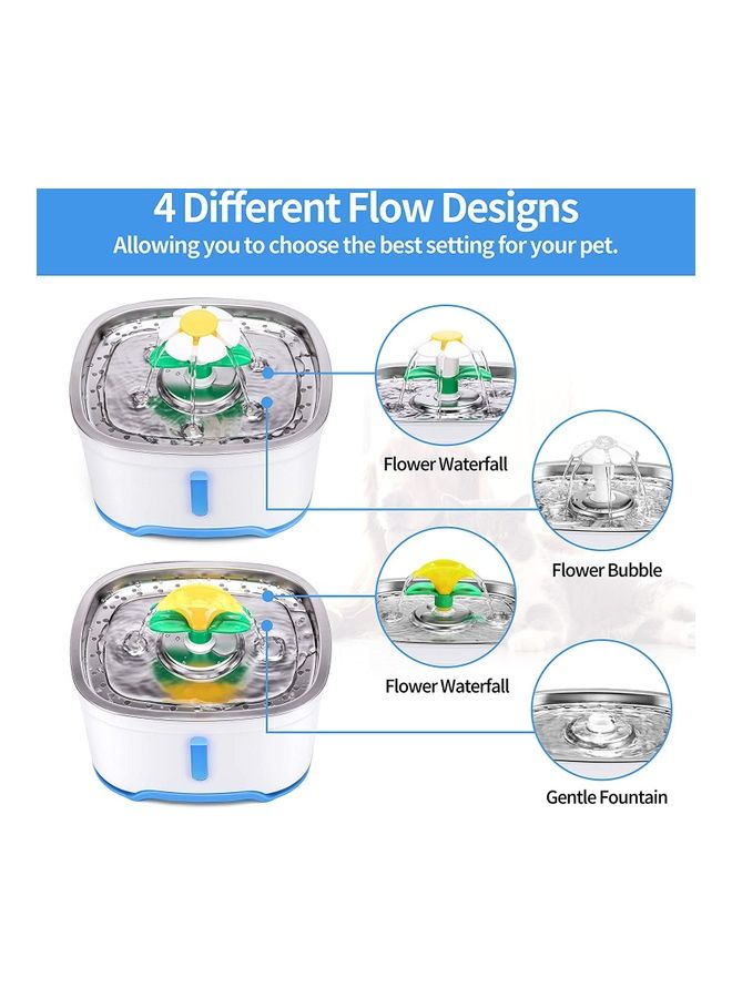 إسكدنيا نافورة آلية لشرب الماء للحيوانات الأليفة أبيض/أزرق - Image 5