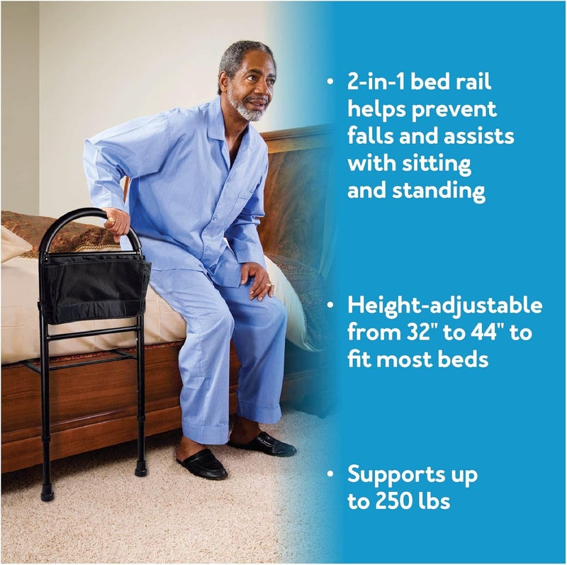 Carex Adult Bed Rails for Elderly Assistance Bed Hand Rails Bed Safety Rails for Seniors Adjustable to Fit Twin Full Queen and King Size Beds - Image 2