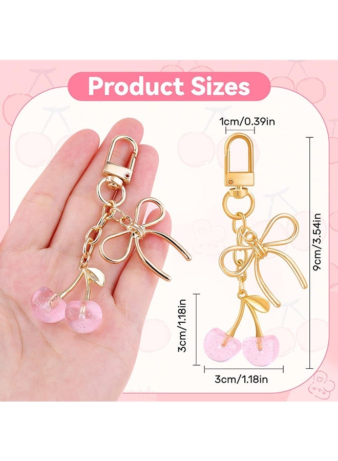 Wffo Cherry Keychain - Bag Charms Purse for Women - Car Key Chains - Cute Gifts for Birthday Purse Accessory - Image 2