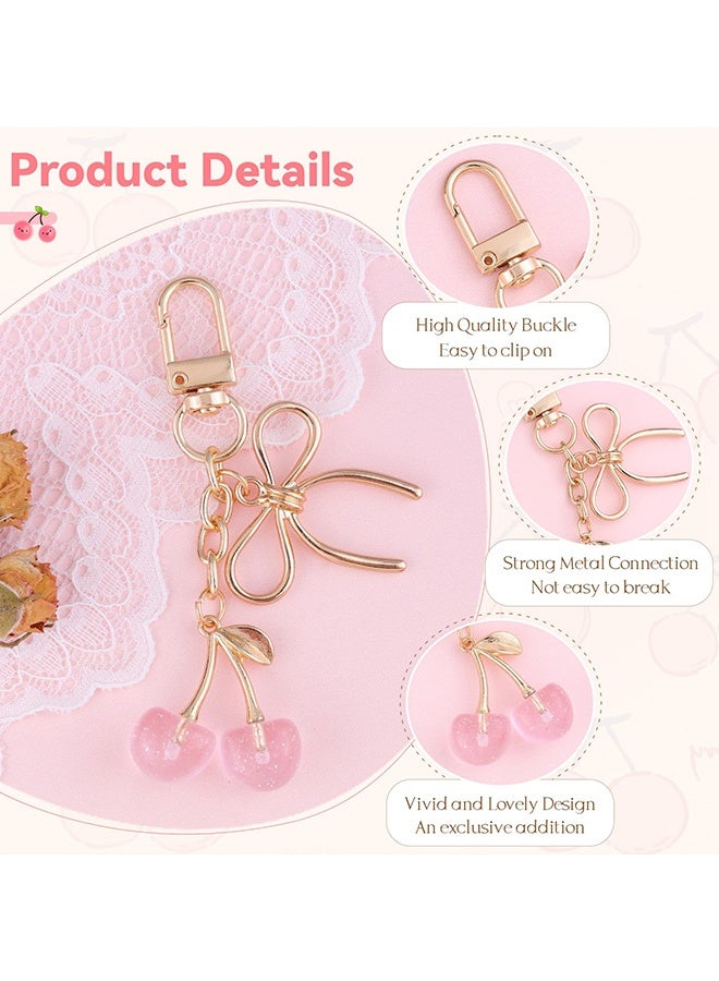 Wffo Cherry Keychain - Bag Charms Purse for Women - Car Key Chains - Cute Gifts for Birthday Purse Accessory - Image 3