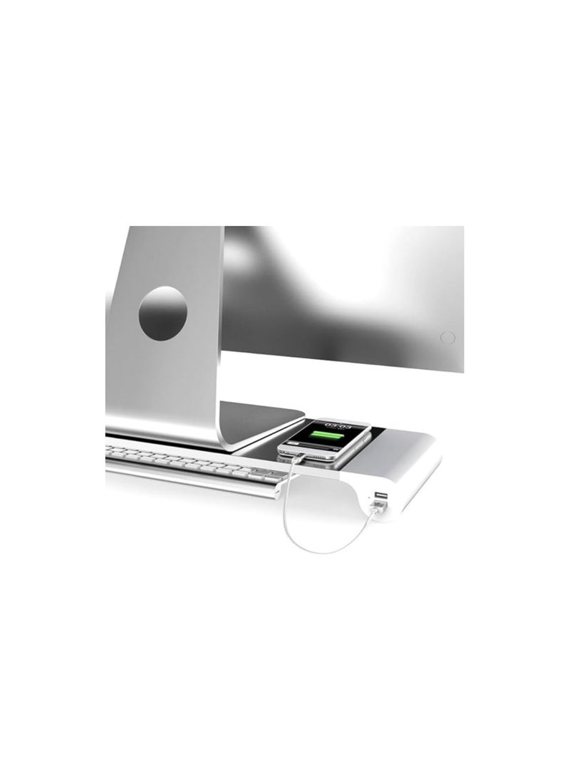ماركة غير محددة حامل iMac Space Bar مع 4 منافذ USB للشحن، قاعدة حامل مكتب من الألومنيوم لأجهزة الكمبيوتر المحمولة وiMac  - Image 3