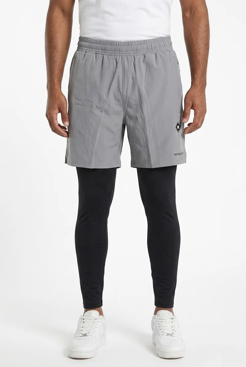 Men's 2in1 Training Shorts Grey with Legging