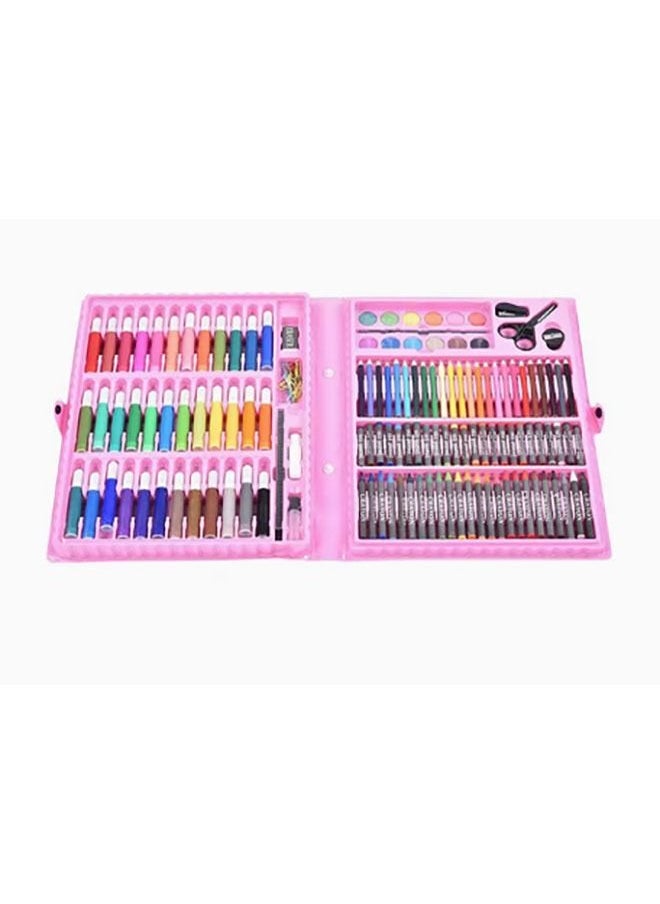 Arabest - Art Supplies Set, 150 Piece Portable Paintings Painting Set for Kids Teens and Adults, Crayons, Colored Pencils, Watercolor Pens (Pink) - Image 1