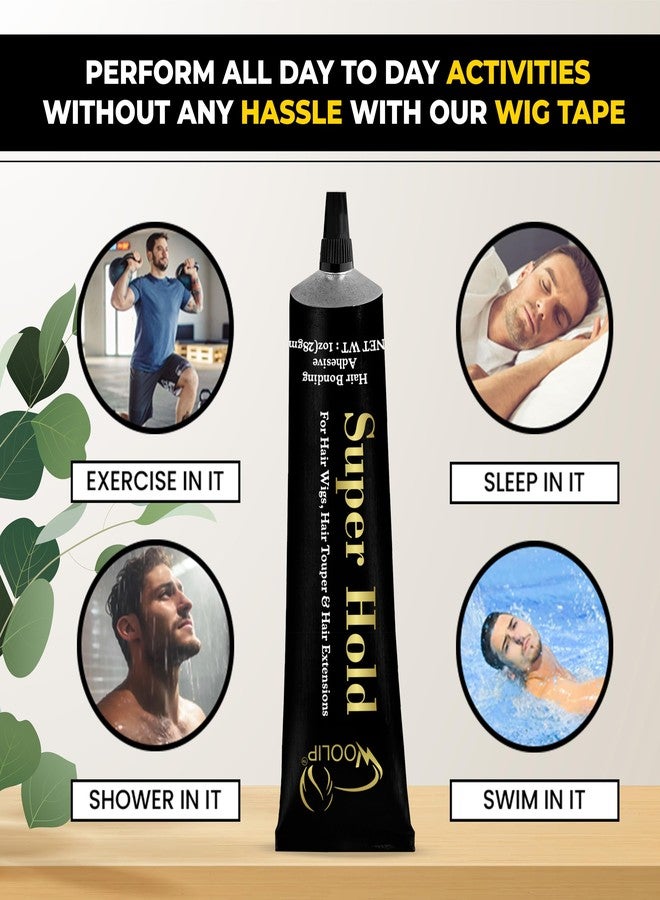 Woolip Super Hold Hair Patch Glue for Men | Strong Adhesive Hold 2-4 Weeks | Waterproof & Sweat Resistant Wig Glue | Skin Friendly Hair Patch Glue | 30g Pack of 1 (28ml) - Image 2