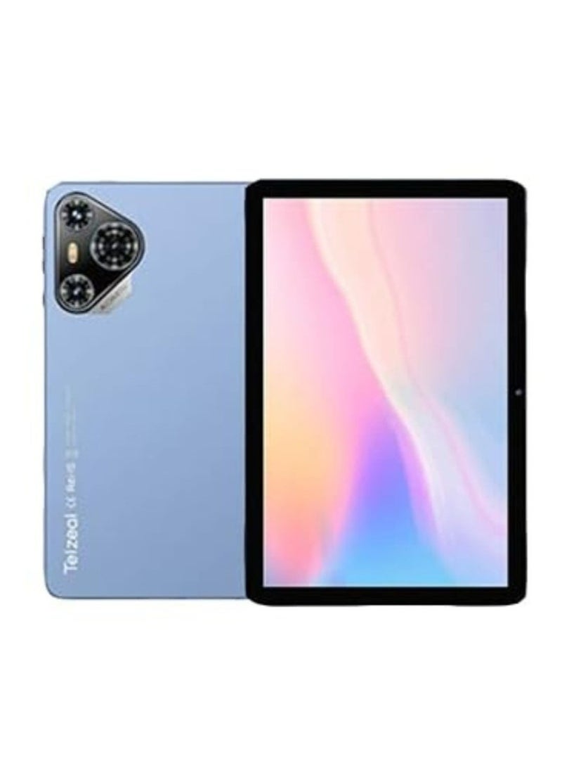 Telzeal P100 Android 13 Tablet – 10.1-Inch HD Display, 8GB RAM + 512GB Storage, Dual SIM + 5G WiFi Support, Octa-Core Processor, 8000mAh Battery, Includes Wireless Keyboard & Mouse, Front & Rear Cameras – Sleek Blue Design for Office, Study, and Travel - Image 1