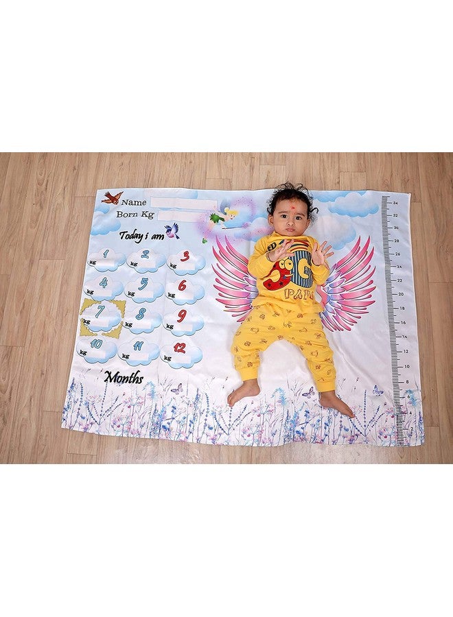 Smartcraft Velvet Baby'S Monthly Photoshoot Ac Room Angel Theme Blanket And Props | Multi Use Products (Multicolor, 25.4 X 119.4 X 91.4 Cm) - Image 1