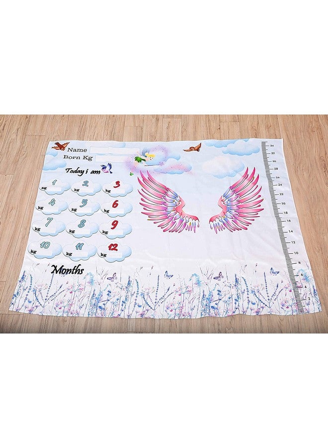 Smartcraft Velvet Baby'S Monthly Photoshoot Ac Room Angel Theme Blanket And Props | Multi Use Products (Multicolor, 25.4 X 119.4 X 91.4 Cm) - Image 2