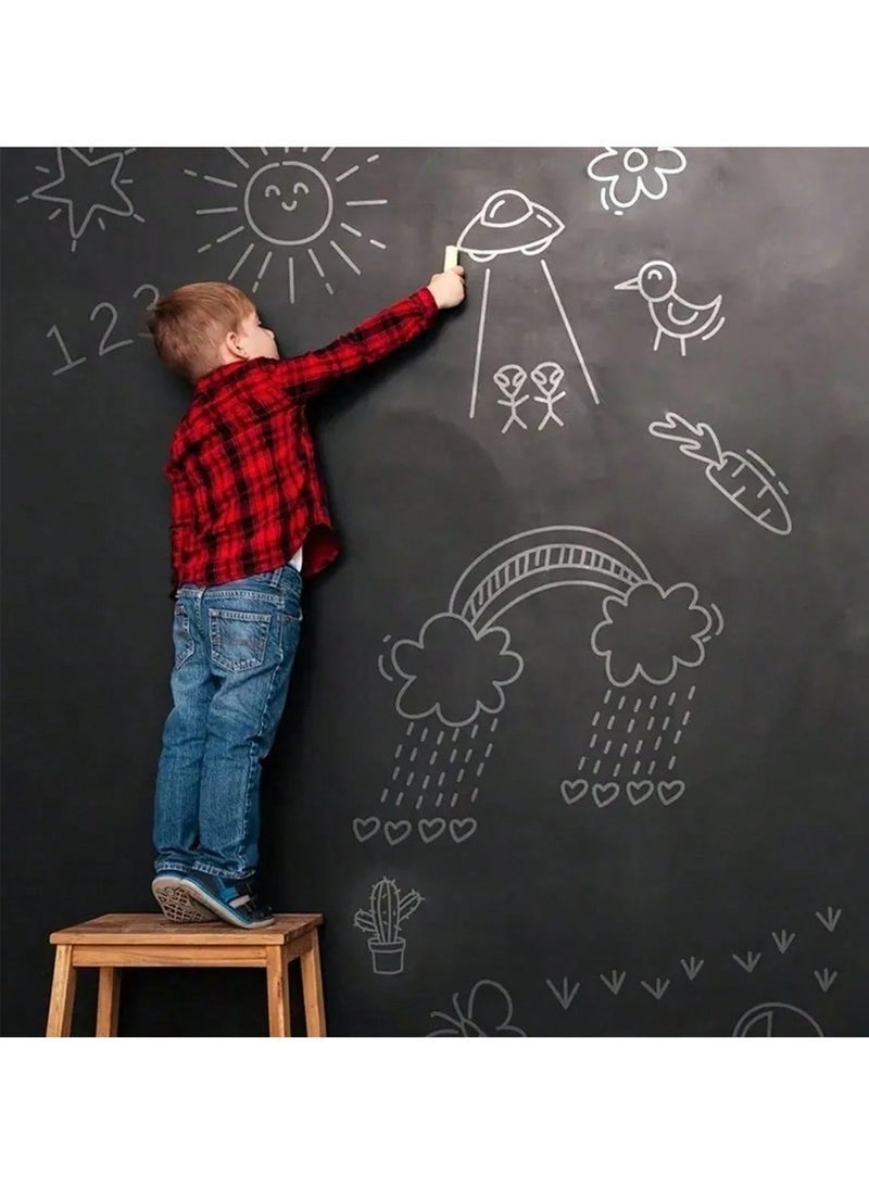 Bukela Chalkboard Sticker for Kids – Encourages learning letters, numbers, and free drawing, helping to boost your child’s imagination and skills. Sticker size: (200×45 cm) – Comes with 3 chalk pens and an eraser - Image 2
