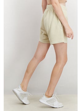 Reebok Women Sportwear Fit Embroidered Logo Training Shorts, Beige  - Image 4
